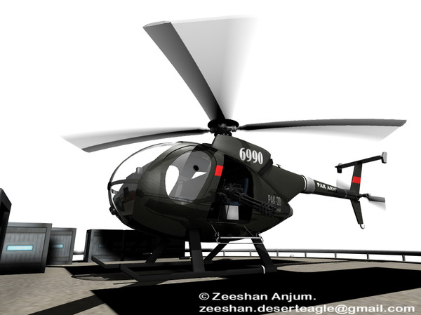 3d military helicopter model - MD 500 by zeeshan_a1