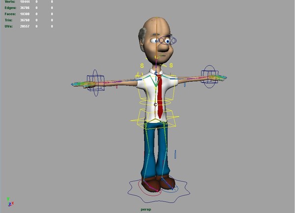 3d rigged cartoony old man - Cartoony Old Man... by The 3D Buddha