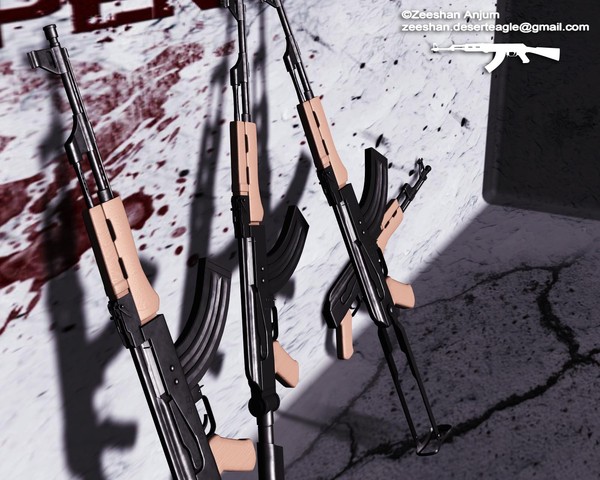 3d ak-47 assault rifle 47 - AK-47 by zeeshan_a1