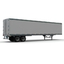 3d model 48ft reefer trailer truck