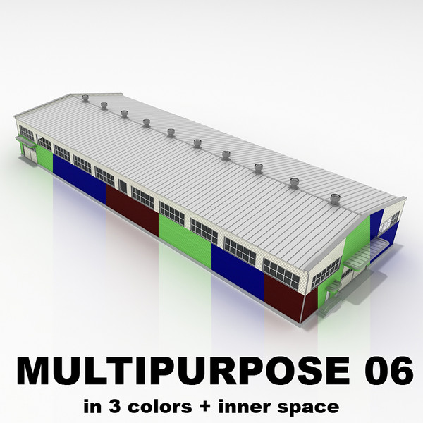 multipurpose industrial building 06 3d obj - Multipurpose building 06 by ralpatov