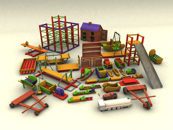 wooden toys cradle house 3d max - Wooden Toys... by I_Megaman_I