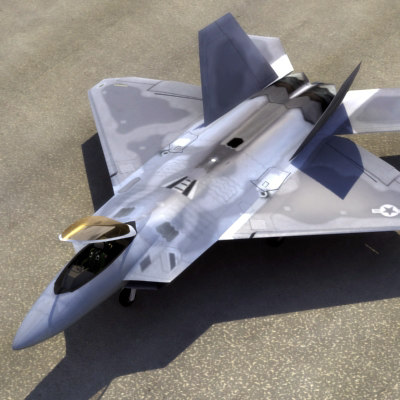 3ds f22a raptor f-22 fighter - F22A Raptor 3DModel... by ES3DStudios