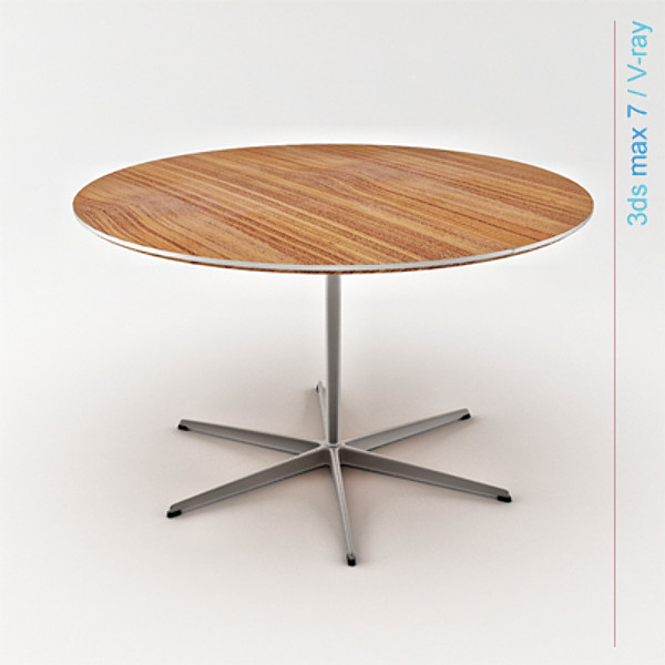 3d model arne jacobsen tables base - circular table 6 star pedestal base by lajhar
