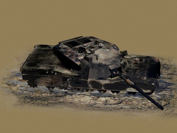 3d model burned m1 abrams tank - Burned out M1 Abrams low poly by Blackraven Studios