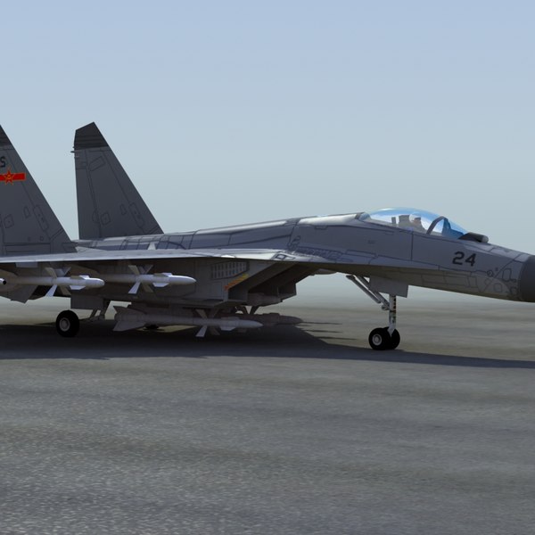3d plaaf flanker fighter model - J11 Flanker 3DModel... by ES3DStudios