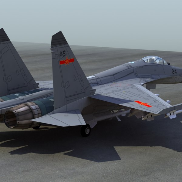 3d plaaf flanker fighter model - J11 Flanker 3DModel... by ES3DStudios