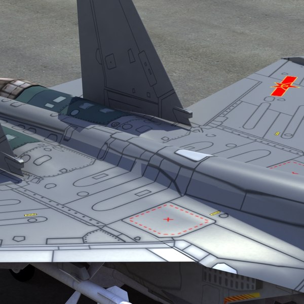 3d plaaf flanker fighter model - J11 Flanker 3DModel... by ES3DStudios