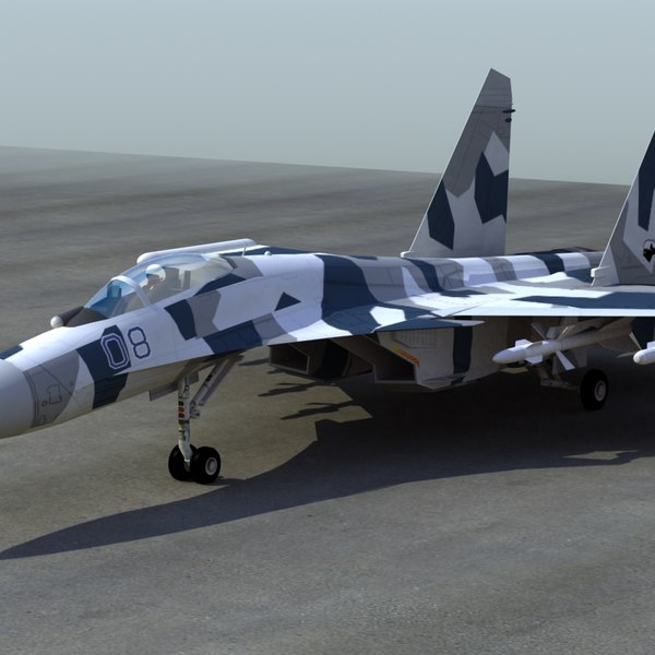 3d su35 flanker - Su35 Flanker SplinterCamo by ES3DStudios
