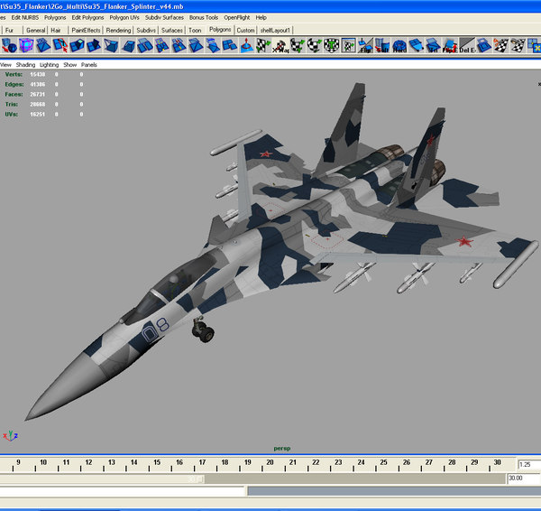 3d su35 flanker - Su35 Flanker SplinterCamo by ES3DStudios