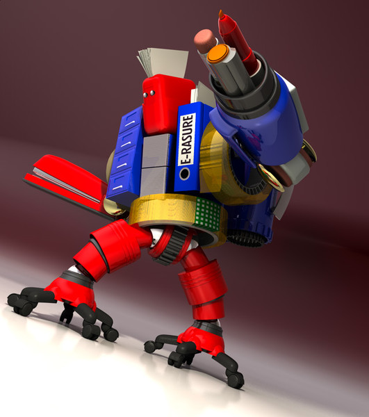 3d model robot character stationery - Robot character made from Stationery by crashtackle