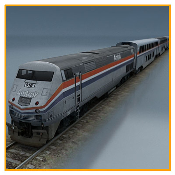 train 3d max - amtrak by StepanProkop