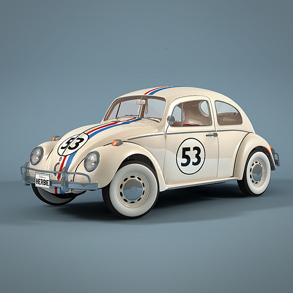 volkswage beetle herbie 3d model - Volkswagen Beetle Herbie by NesAn Studio