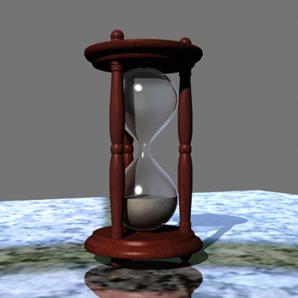 3d hourglass wood glass model - Wood Hourglass by mostlysquare