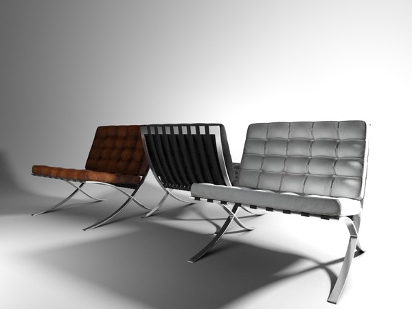 free 3ds mode barcelona chair - Barcelona Chair by Riffmaster