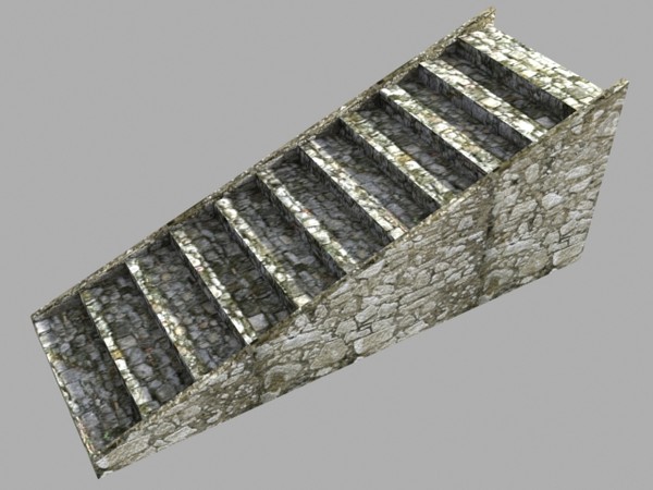 3d medieval stairs - Medieval Brick Stairs by Game Model Creations