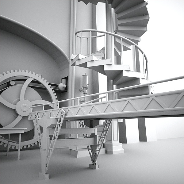 scene factory interior max - Interior Factory Scene by AhearnART