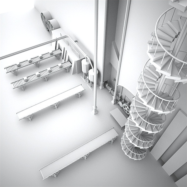 scene factory interior max - Interior Factory Scene by AhearnART