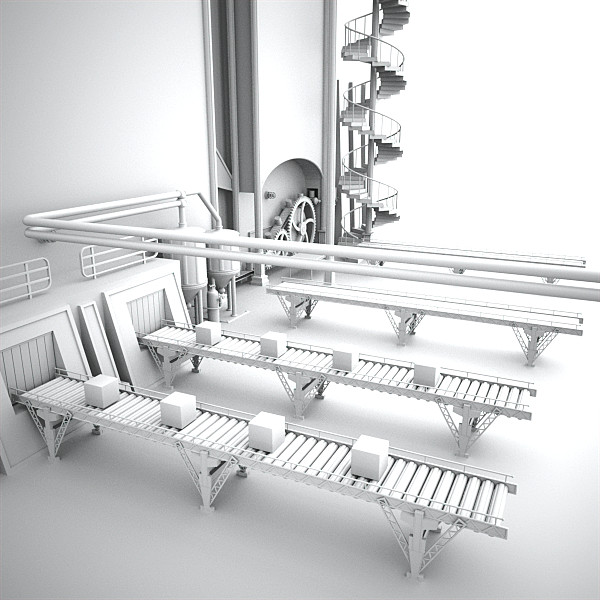 scene factory interior max - Interior Factory Scene by AhearnART