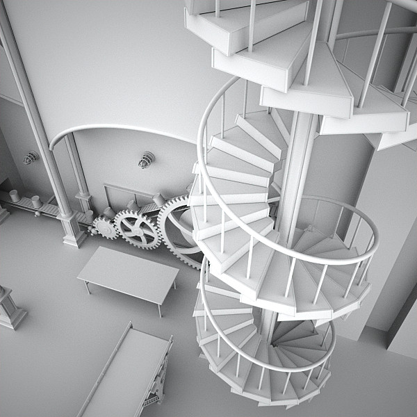scene factory interior max - Interior Factory Scene by AhearnART