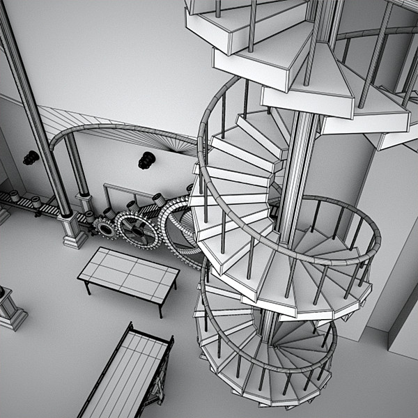 scene factory interior max - Interior Factory Scene by AhearnART