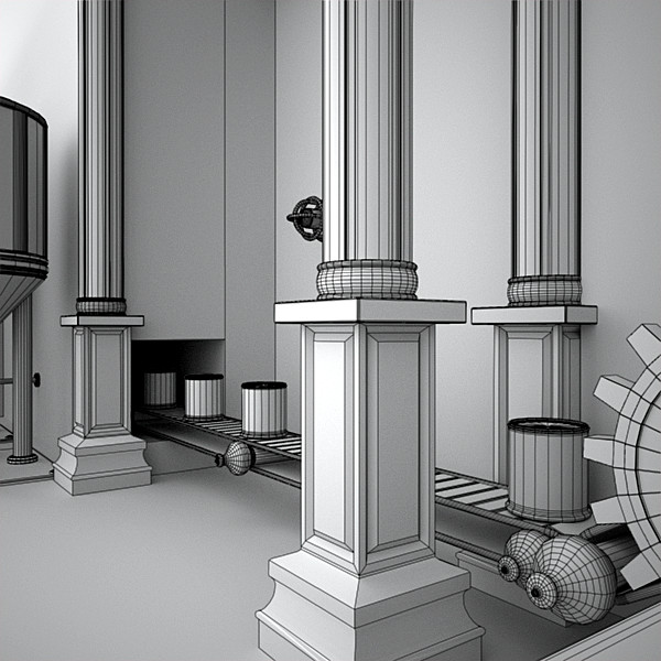 scene factory interior max - Interior Factory Scene by AhearnART