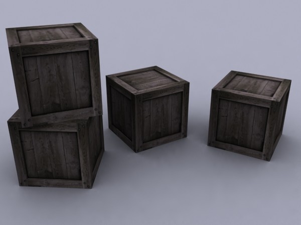 maya wooden crate polys - Low Poly Wooden Crate by Game Model Creations
