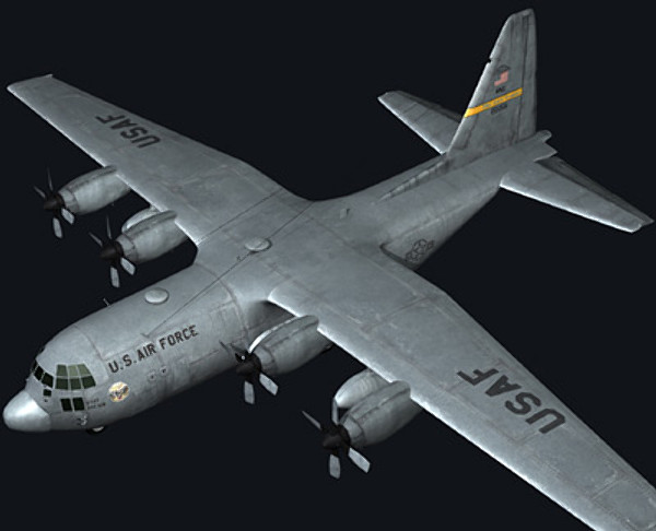 3d c-130 hercules military transport - C-130 Hercules by earth art