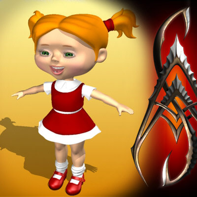 3d model little girl katya character - Little girl Katya (not bones R2) by CG ARTStudio