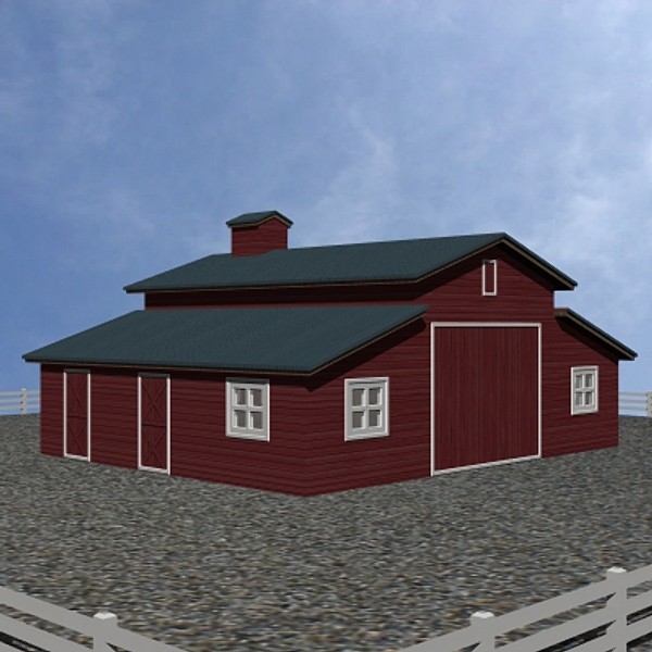 3d model horse barn - Horse Barn by mostlysquare