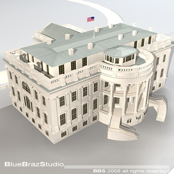 3d model white house - White House... by BraZ