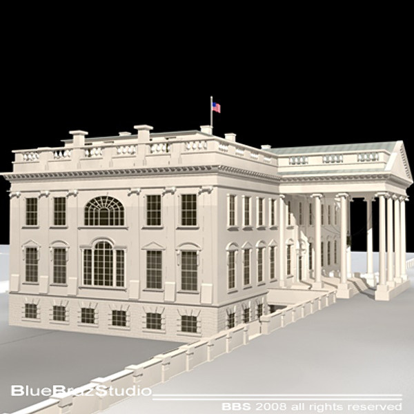 3d model white house - White House... by BraZ