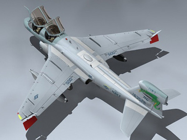 3d model of ea-6b prowler vaq-130 - EA-6B Prowler (VAQ-130) by Mesh Factory