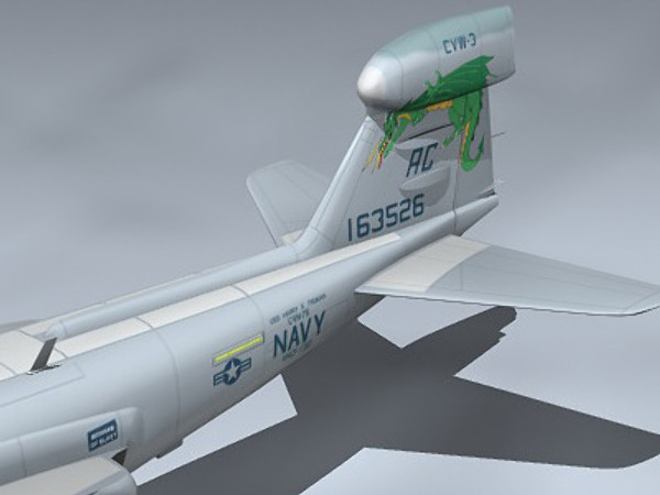 3d model of ea-6b prowler vaq-130 - EA-6B Prowler (VAQ-130) by Mesh Factory