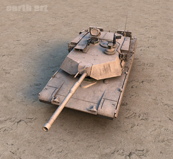 3d model m1a1 abrams battle tank - M1A1 Abrams US tank by earth art