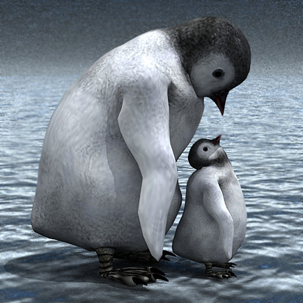 3d emperor penguin chick - Emperor Penguin Chick 2 by fabelar