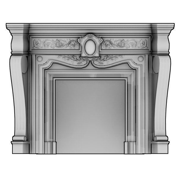 3d model antique fireplace - Antique fireplace by BBB3viz