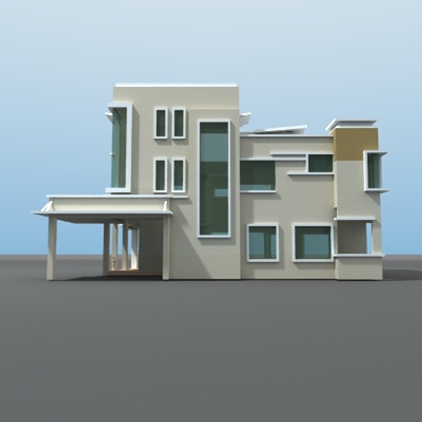 3d model modern bungalow - bungalow-2.3ds by thinice