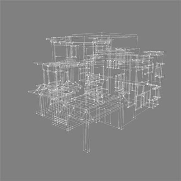 3d model modern bungalow - bungalow-2.3ds by thinice