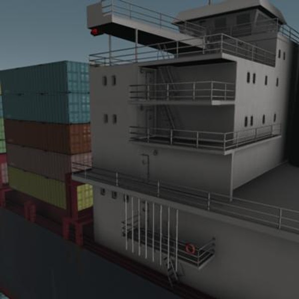 container ship bonn express 3d model - Ship Bonn Express class by rdklein