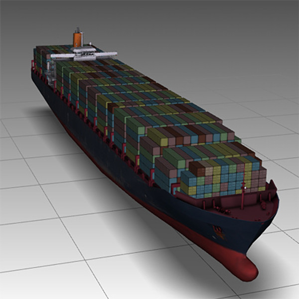 container ship bonn express 3d model - Ship Bonn Express class by rdklein