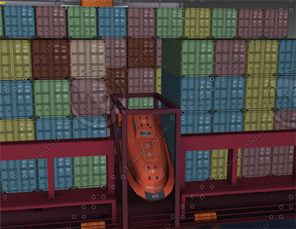container ship bonn express 3d model - Ship Bonn Express class by rdklein