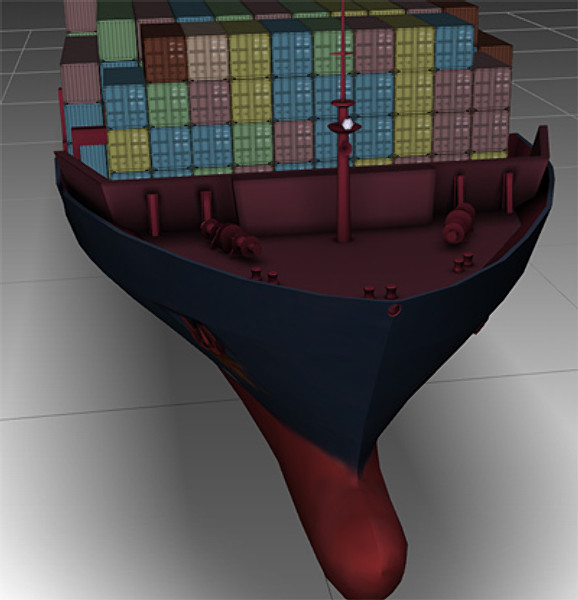 container ship bonn express 3d model - Ship Bonn Express class by rdklein