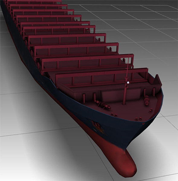 container ship bonn express 3d model - Ship Bonn Express class by rdklein