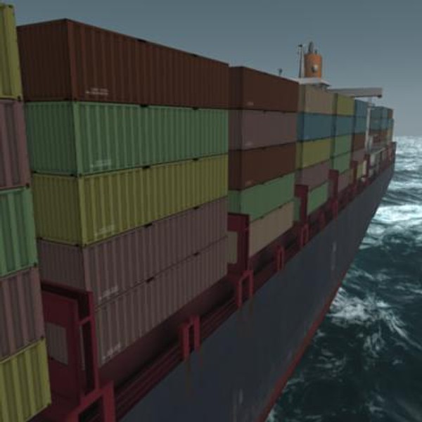 container ship bonn express 3d model - Ship Bonn Express class by rdklein