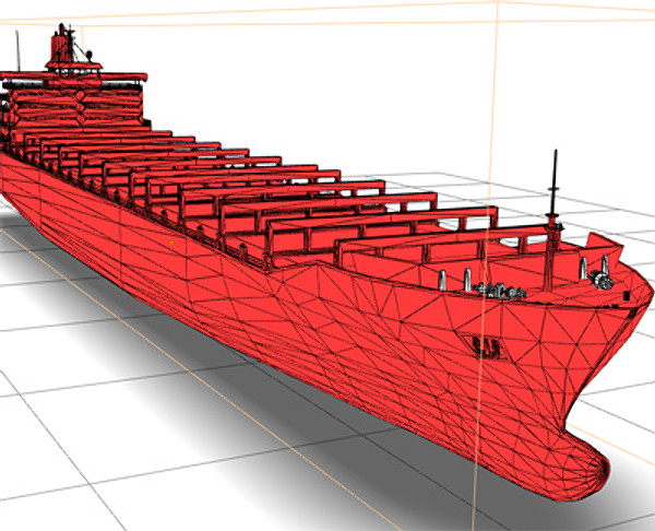 container ship bonn express 3d model - Ship Bonn Express class by rdklein