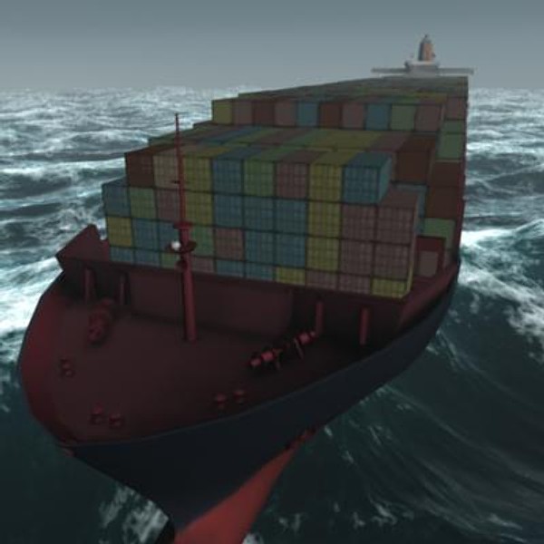 container ship bonn express 3d model - Ship Bonn Express class by rdklein