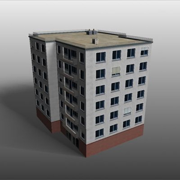 apartmenthouses building 3d model - buildings.zip... by habakuk