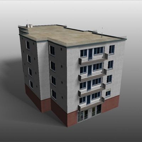 apartmenthouses building 3d model - buildings.zip... by habakuk