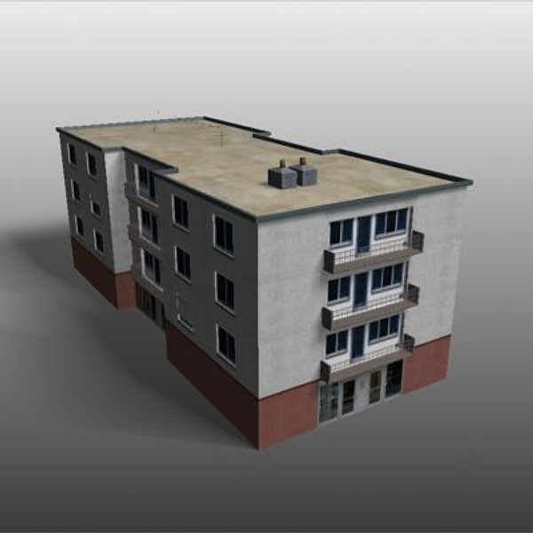 apartmenthouses building 3d model - buildings.zip... by habakuk